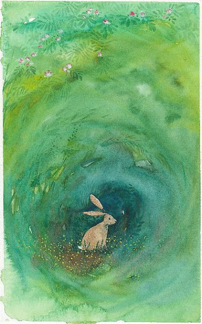 Green Rabbit, Rabbit Art, Bunny Art, Art And Illustration, Childrens Illustrations, Children's Book Illustration, Whimsical Art, In The Woods, Art Lessons