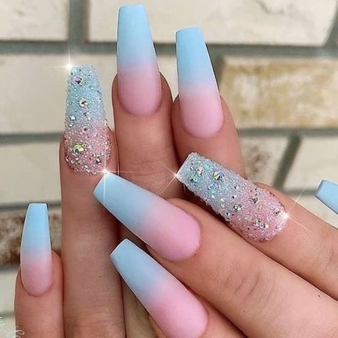 60 Beautiful Ombre Nail Design Ideas for 2023 - The Trend Spotter Pink Acrylic Nail Designs, Gender Reveal Nails, Cute Pink Nails, Summer Acrylic, Ombre Acrylic Nails, Cute Acrylic Nail Designs, Unique Acrylic Nails, Pink Nail Designs, Summer Acrylic Nails