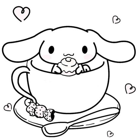 𝖨𝗍's 𝗆𝗂𝗇𝖾, 𝖽𝗈𝗇'𝗍 𝗋𝖾𝗉𝗈𝗌𝗍. ( 𝗎𝗌𝗈 𝗅𝗂𝖻𝗋𝖾.♡ ) Cinnamoroll Coloring Pages, Sanrio Coloring, Hello Kitty Colouring, Cupcake Coloring Pages, Hello Kitty Colouring Pages, Food Coloring Pages, Kitty Coloring, Hello Kitty Coloring, Kitty Drawing