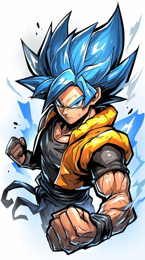 Drawing Dragon Ball Art, Gogeta Blue Wallpaper, Goku Art Drawings, Dbz Art Goku, Dragon Ball Drawing, Vegeta Art, 4k Mobile Wallpaper, Dragonball Art, رسم كاريكاتير