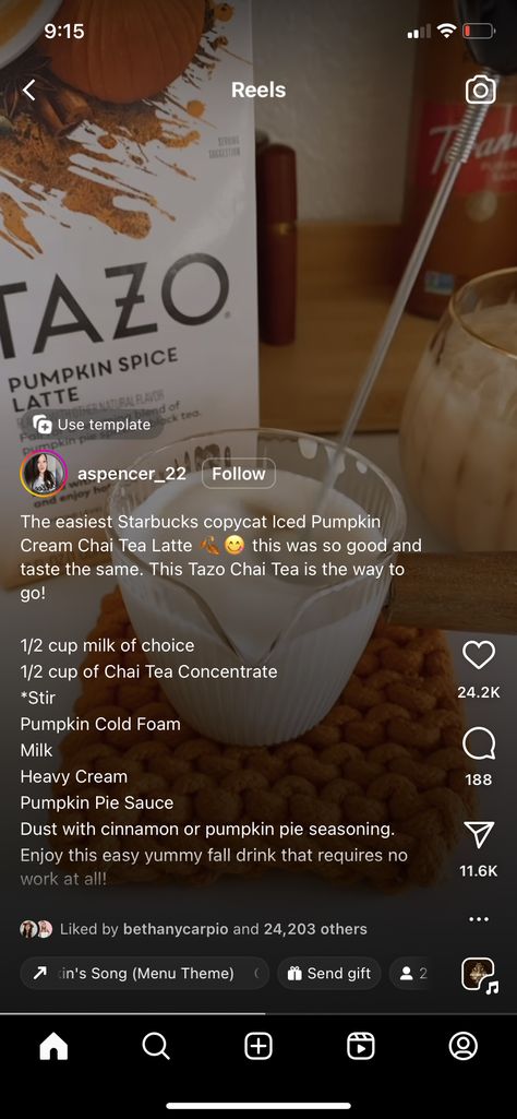 Chai Drinks, Tazo Chai Tea, Tazo Chai, Spiced Chai, Chai Tea Latte, Starbucks Drinks Recipes, Starbucks Copycat, Milk Foam, Fall Drinks