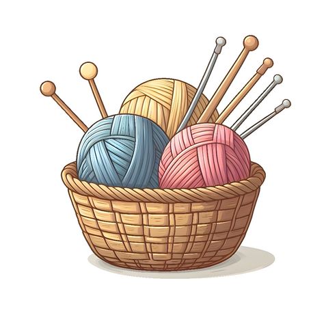 Crochet Drawing Art, Crochet Drawing Illustration, Crochet Logo Ideas, Yarn Ball Illustration, Yarn Ball Drawing, Crochet Logo Design Ideas, Yarn Cartoon, Knitting Stickers, Knitting Clipart