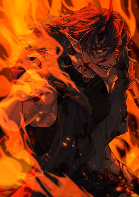 Fire Magic, Dark Anime Guys, 다크 판타지, Demon Art, Arte Sketchbook, Character Design Male, 영감을 주는 캐릭터, Dark Anime, Boy Art