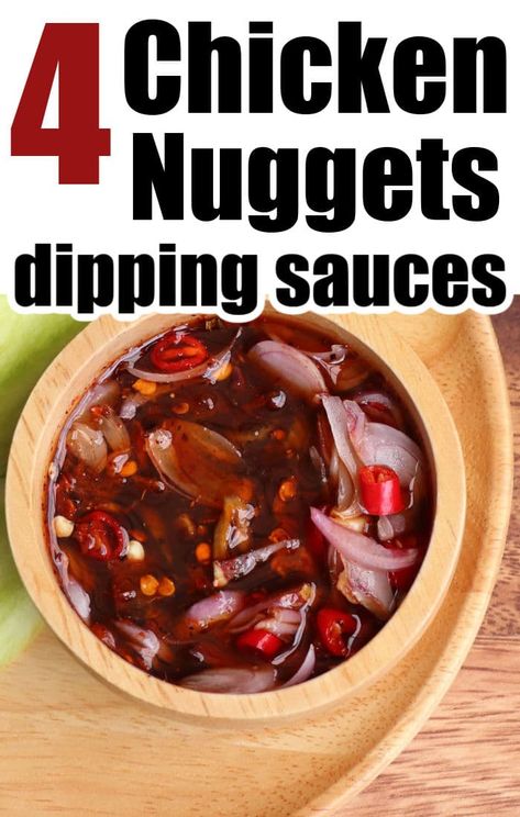 Best 4 spicy chicken nugget dipping sauce recipes that are sweet, spicy or in between. Great selection to enjoy with frozen or homemade nuggets. Chicken Nugget Sauce Recipes, Nugget Dipping Sauce, Chicken Nugget Dipping Sauce, Chicken Nuggets Sauce, Homemade Nuggets, Dipping Sauce Recipes, Asian Dipping Sauce, Frozen Chicken Nuggets, Reheat Chicken