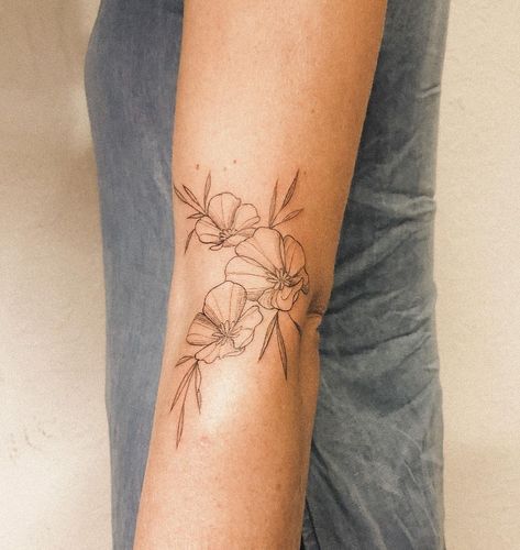 Elbow Scar Tattoo, Side Of Elbow Tattoo, Outer Elbow Tattoo, Inner Elbow Tattoos, Island Fits, Michigan Tattoos, Floral Arm Tattoo, Lower Arm Tattoos, Elbow Tattoo