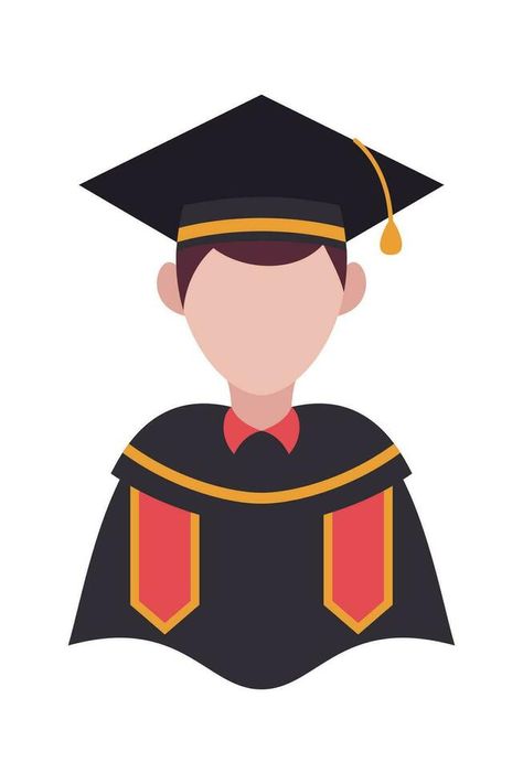 Graduate Student cartoon avatar on white background elements. Graduating Student Illustration. Vector people illustration. Student Illustration, Graduation Cartoon, Background Elements, Cartoon Avatar, Student Cartoon, Illustration People, Vector Technology, Graduate Student, Vector People