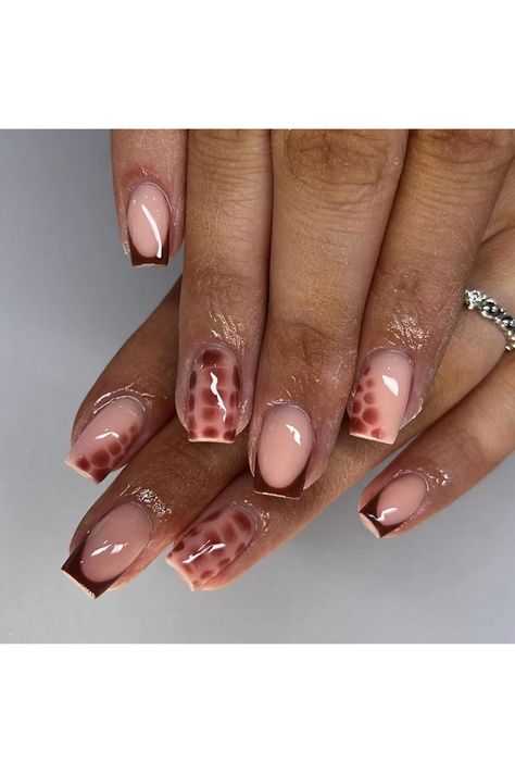 French Tip Press on Nails Medium Brown Square Fake Nails Fall Winter False Nails with Designs Glossy Acrylic Nails Caramel Stick on Nails Autumn Artificial Nails for Women Manicure Art 24Pcs Glossy Fall Nails, Brown Fall Nails Square, Autumn Square Nails, Fall Nails Ideas Autumn 2024, Nail Art Designs Square, Short French Tip Designs, Fall Nails Short Square, Nails Caramel, Square Nails Fall