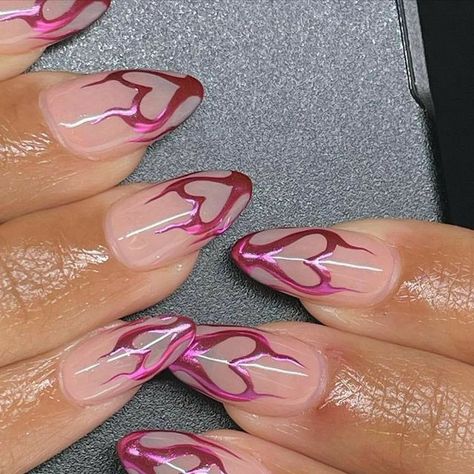 Kylie Nails, Short Almond, Trendy Nail, Girls Nails, Minimalist Nails, Heart Nails, Fire Nails, Beauty Nail, Funky Nails