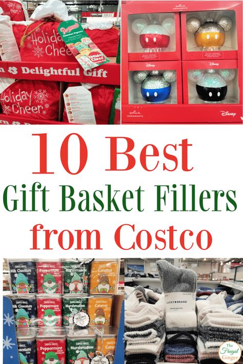 Gift Basket Filler Ideas, Basket Filler Ideas Decorative, Basket Filler Ideas, Creative Homemade Gifts, Filler Ideas, Peppermint Marshmallows, Best Gift Baskets, Book Socks, Disney Ornaments