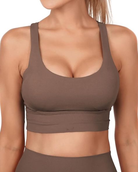 Grace Form Strappy Sports Bra for Women, Yoga Bra Padded Medium Support Push Up Athletic Running Sports Bra Workout Top at Amazon Women’s Clothing store Padded Sports Bra For Women, Fitted Sports Push-up Bra, Push-up Sports Bra With Built-in Bra, Stretch Push-up Sports Bra With Built-in Bra, Seamless Push-up Sports Bra, Sporty Push-up Bra For Yoga, Running Sports Bra, How To Be Graceful, Strappy Sports Bras