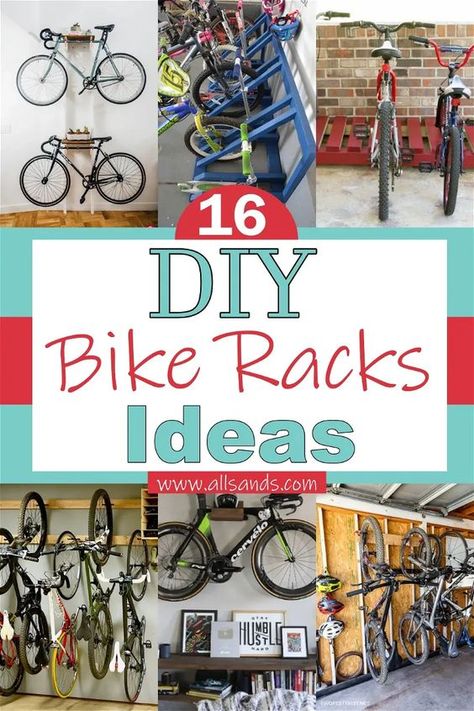 Bike As Decor, Home Made Bike Rack, Bicycle Rack Diy, Apartment Bike Storage Ideas, Bike Rack Ideas, Hanging Plant Diy, Home Bike Rack, Bike Hanger Wall, Plants Ideas Indoor