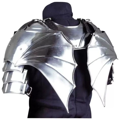 Medieval Steel Larp Warrior Gothic Pair Of Pauldrons Armor Shoulder & Gorget Armor Pauldron, Larp Warrior, Armor Shoulder, Warrior Armor, Armor Drawing, Scale Mail, Medieval Gothic, Larp Armor, Shoulder Armor