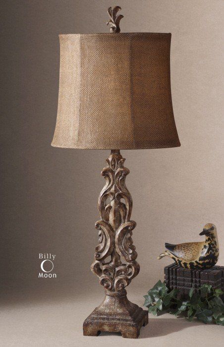 Ornate scroll work old world italian table lamp european light Uttermost Lamps, Buffet Lamp, Tuscan Design, Tuscan Kitchen, Mediterranean Home Decor, Tuscan House, Tuscan Decorating, Buffet Lamps, Mediterranean Home