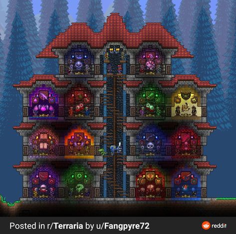 Terraria Medieval Castle, Trophy Room Terraria, Terraria Relic Room, Terraria Laboratory, Terraria Trophy Room, Terraria Chest Room, Terraria Greenhouse, Terraria Castle, Terraria Base