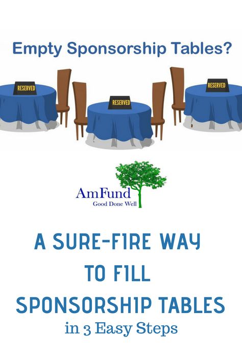 Needless to say, an empty sponsorship table is an embarrassing look that you want to avoid at all costs. Find out how to fill them in 3 easy steps! Table Sponsor Centerpieces, Nonprofit Fundraising, Fundraising Events, Table Signs, Non Profit, Easy Steps, A Table, Over The Years, Encouragement