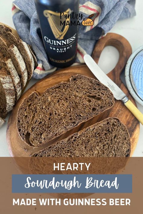 Sourdough Guinness Bread Guinness Bread, Sourdough Bread Recipes, Pantry Mama, Easy Sourdough Bread, Sourdough Rye, Rye Bread Recipes, Easy Sourdough, Irish Stew, Guinness Beer