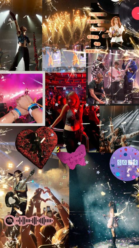 Concert Collage Ideas, Concerts Vision Board, Concert Vision Board, Concert Photo Aesthetic, Concert Ticket Collage, Concert Collage, Concert Manifestation, Vision Board Goals, Dream Vision Board