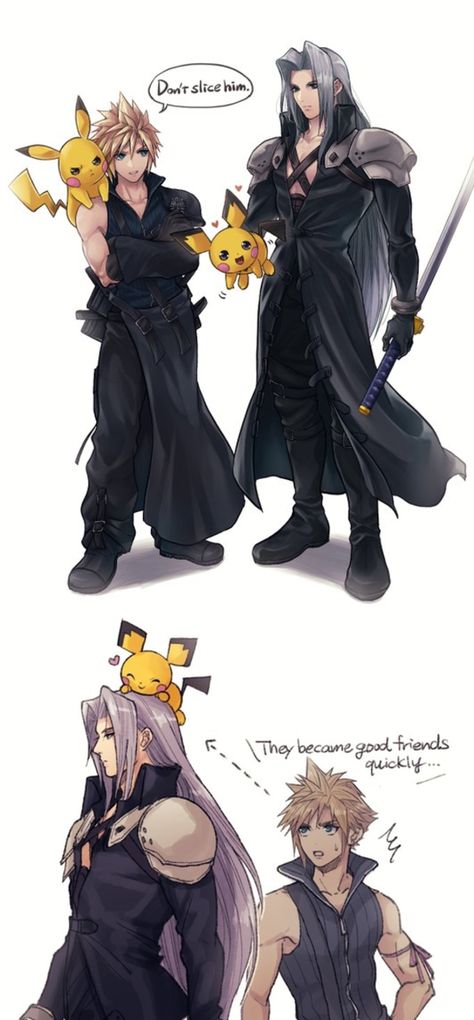 Sephiroth Pichu, Sephiroth Super Smash Bros, Sephiroth And Pichu, Smash Bros Sephiroth, Cloud Smash Bros, Sephiroth Memes, Sephiroth Smash Bros, Cloud And Sephiroth, Sephiroth Fanart