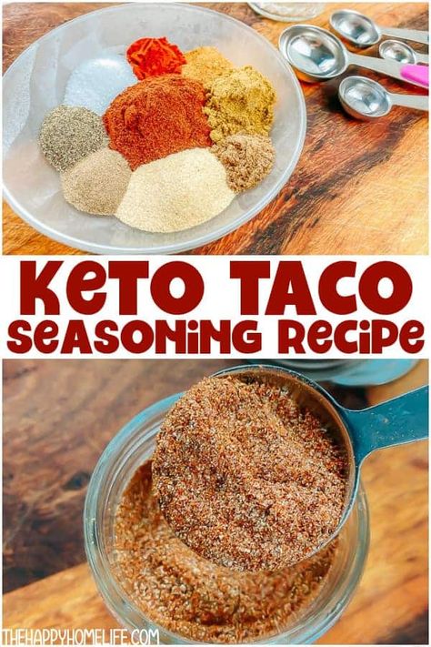 Trying to stick with the keto diet? Here is a recipe for taco seasoning that will keep you on track. It's easy to make, has no carbs and tastes amazing! Taco Night Recipes, Mexican Keto, Low Carb Taco Seasoning, Taco Seasoning Ingredients, Keto Taco Seasoning, Sodium Foods, Taco Mexican, Homemade Taco Seasoning Recipe, Taco Seasoning Recipe