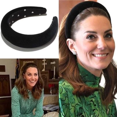 Velvet Headband Outfit, Black Headband Hairstyles, Black Headband Outfit, Kate Middleton Headband, Hair Band Outfit, French Barbie, Kate Fashion, Elegant Headband, Kate Middleton Outfits