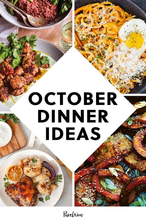 31 October Dinner Ideas That Are Ideal for Sweater Weather #purewow #cooking #recipe #main course #dinner #salad #easy #meal plan #fall #chicken #food #soup October Recipes Dinners, October Dinner, October Food, Easy Fall Dinners, Meal Planning Menus, Fall Recipes Healthy, 31 October, Fall Cooking, Fall Dinner Recipes