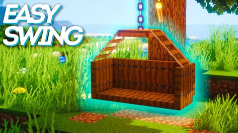 💙 Hello! I share with you and teach you how to build an awesome swing design. This minecraft swing set idea/build looks really good and is can be built in survival, no need to use gamemode #Minecraft #HowToBuild #Tutorial #Swing #Zeem #ForBegginers Minecraft Swinging Bench, Minecraft Hammock, Minecraft Girlfriend, Minecraft Swing, Case Minecraft, Cute Minecraft Houses, Swing Design, Tree Swing, Minecraft House