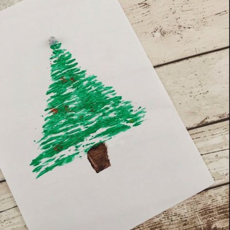 Easy Kids Christmas Crafts | Fork paining Christmas trees | Process art Christmas crafts | Homeschool Kids Christmas Crafts Easy, Handprint Christmas Tree, Paper Mache Christmas, Cardboard Christmas Tree, Pine Cone Christmas Tree, Handprint Christmas, Cone Christmas Trees, Paper Christmas Tree, Unique Christmas Trees