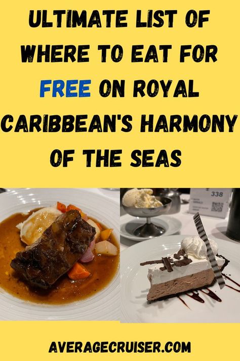 Free food? Yes, please! Check out the ultimate list of where to eat for FREE on Royal Caribbean's Harmony of the Seas! Harmony Of The Seas Royal Caribbean, Independence Of The Seas, Symphony Of The Seas, Christmas Cruise, Harmony Of The Seas, Christmas Cruises, Royal Caribbean Cruise, Caribbean Travel, Caribbean Recipes