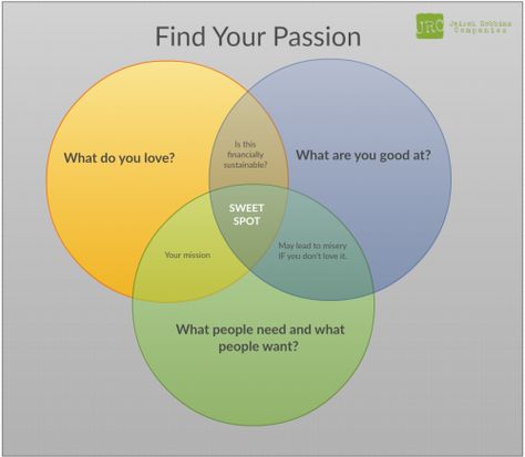 How To Find Your Passion Sweet Spot by Jairek Robbins Find Passion, Family Playing, Find Your Passion, Nothing Else Matters, Venn Diagram, Diagram Design, Just Be You, Growth Strategy, Dont Love