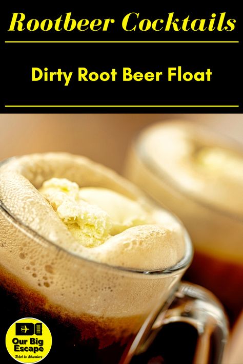 Dirty Root Beer Float Recipe - If you are planning on making Root Beer cocktails at home, you need to start with a great Root Beer base. This is not your average carbonated beverage you buy from the corner store. It is Adult Only! Root Beer Float Recipe, Root Beer Recipe, Soda Bar, Cocktails At Home, Jack And Coke, Beer Float, Root Beer Float, Campfire Food, Corner Store