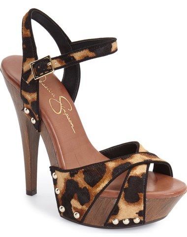 Wood Platform Sandals, Leopard Print Sandals, Leopard Sandals, Wardrobe Goals, Ankle Tie Sandals, Criss Cross Sandals, Fun Heels, Studded Sandals, Jessica Simpson Shoes