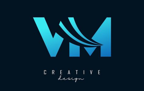 Creative blue letters VM v m logo with leading lines and road concept design. Letters with geometric design. Two Letter Logo, Green Screen Images, 3d Pencil Drawings, S Letter Logo, Leading Lines, Blue Letters, Design Letters, M Logo, Textile Logo