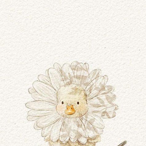 Duckling Aesthetic, Daisy Costume, Meaningful Drawing, Drawing Challenges, Cute Easy Doodles, Easy Doodles, Meaningful Drawings, Whimsical Illustration, Simple Doodles