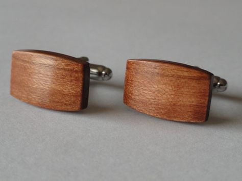 EXOTIC HARDWOOD CUFFLINKS  Choose Your Own by LoudCufflinks Wooden Cufflinks, 1950s Mens Fashion, Driftwood Jewelry, Groom Cufflinks, Groom Fashion, Cufflink Box, Wooden Accessories, Woodworking Workshop, Wood Accessories