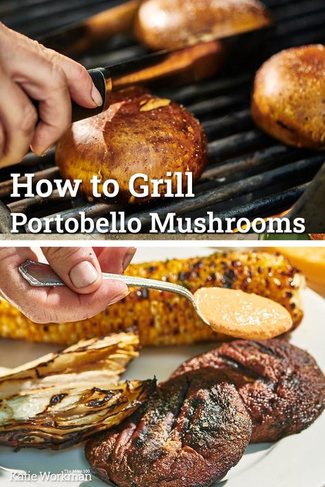 Grilled Portobello Mushrooms:An easy basting sauce turns these big, "meaty" mushroom caps into a beautiful grilled dish. Grilled Portobello Mushroom Caps, Barbecue Grill Recipes, Recipes Carrots, Portobello Mushroom Caps, Bbq Mushrooms, Barbecue Recipes Grill, Cheesy Vegetable, Veggie Side Dish Recipes, Recipes Broccoli