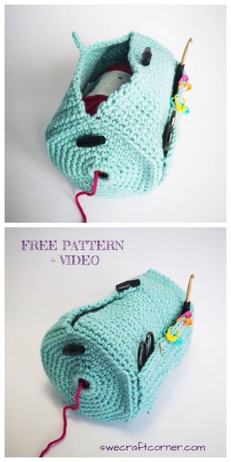 The Yarn Buddy Bag Free Crochet Pattern & Paid Yarn Buddy, Bag Free Crochet Pattern, Animal Amigurumi, Confection Au Crochet, Crochet Animal, Haken Baby, Crochet Purse, Crochet Diy, Bag Crochet