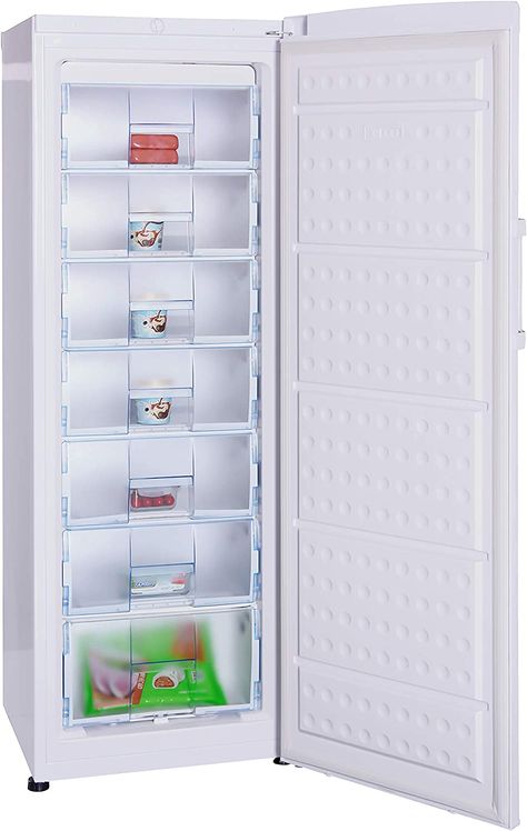 An inside look at the Hamilton Beach 7-Drawer Freezer available at Costco Organizing Freezer Upright, Maytag Refrigerator, Pantry Laundry, Commercial Hvac, Freezer Organization, Deep Freeze, Freezer Storage, Upright Freezer, Bottom Freezer