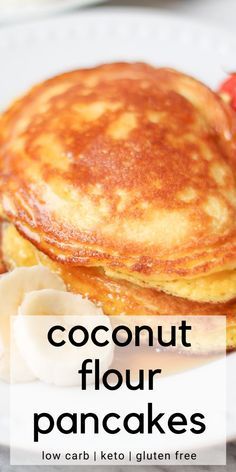 Fluffy Coconut Flour Pancakes, Coconut Flour Pancakes Recipe, Keto Gluten Free, Coconut Flour Pancakes, Coconut Flour Recipes, Flour Pancakes, Breakfast Low Carb, Resep Diet, Keto Pancakes