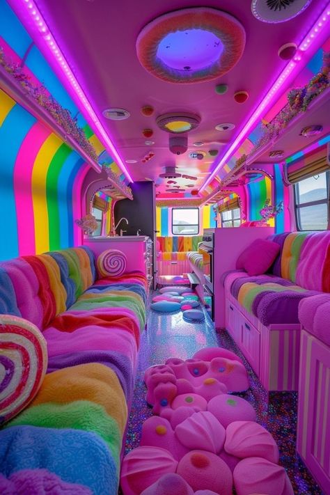 Kidcore Bedroom Decor, Rainbow Room Aesthetic, Dreamcore Room, Kidcore Bedroom, Kidcore Room, Rainbow Themed Room, Colorful Room Decor, Dream Bedroom Inspiration, Small Couch