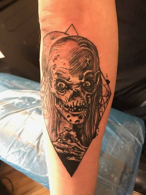 Cryptkeeper Tattoo, Goosebumps Tattoo Ideas, Tales From The Crypt Tattoo, Crypt Keeper Tattoo, Goosebumps Tattoo, Wicca Tattoo, Filler Tattoos, Crypt Keeper, Tattoo Apprenticeship