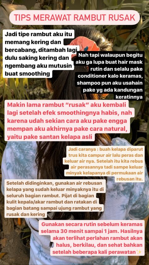 Perawatan rambut natural Haircare Rambut Kering, Hair Care Rambut Mengembang, Haircare Rambut Ngembang, Damaged Hair Remedies, Recommended Skin Care Products, Beautiful Skin Care, Homemade Hair Products, Top Skin Care Products, Healthy Hair Tips