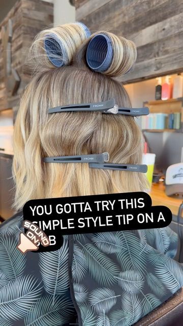 Ray Hornback Bob Haircutting Education on Instagram: "I love using these @frommpro curlers and rubberized clips to set in some volume on my bobs. Great style for a night out or a wedding. It only took a few minutes to get this style ready to go. Would you try this style?👇🏼 Let me know if you like it?" Styling A Bob Haircut Tutorial, Velcro Curlers Short Hair, Volume With Straightener, Adding Volume To Straight Hair, How To Curl Curtain Bangs With Curler, How To Style Lob, How To Curl A Bob Haircut, Curl Short Bob, Curling A Bob Haircut