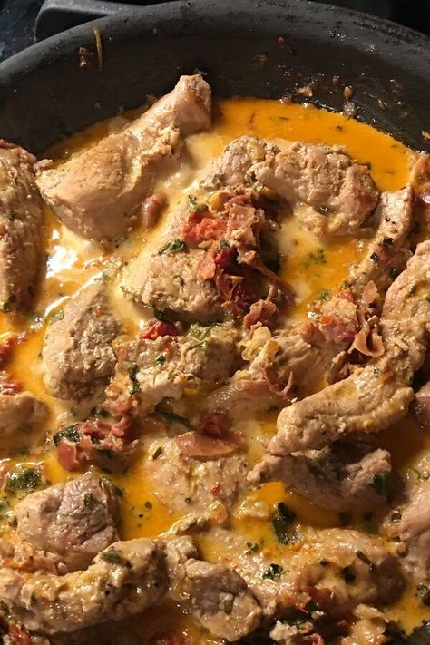 Italian Pork Tenderloin | "Absolutely fantastic! Simple to prepare and it looked beautiful." #dinnerideas #dinnerrecipes #familydinnerideas #pork #porkrecipes Italian Pork Tenderloin, Pork Fillet Recipes, Best Pork Tenderloin Recipe, Italian Pork, Pork Tenderloin Recipe, Chopped Ham, Pork Fillet, Tenderloin Recipe, Fresh Sage