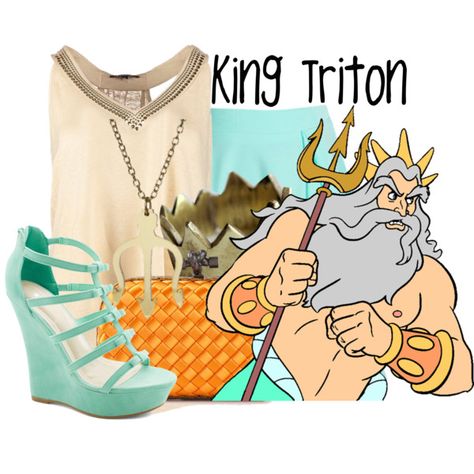 "King Triton" by leahfuturevet on Polyvore Mermaid Disneybound, King Triton, Fandom Fashion, The Little Mermaid, Acne Studios, Mermaid, Acne, Off White, Street Wear