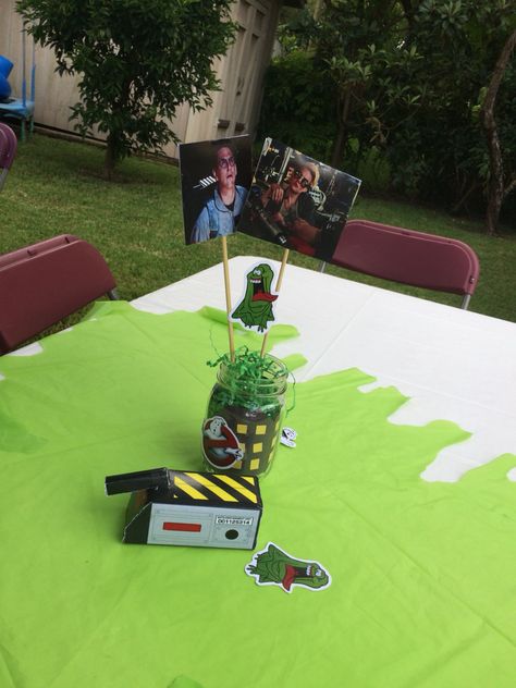 Ghostbuster table centerpiece Ghostbusters Centerpiece Ideas, Ghostbusters Birthday Party, Ghostbusters Theme, Ghostbusters Birthday, Ghostbusters Party, Birthday Party Centerpieces, Party Centerpieces, Centerpiece Ideas, Ghostbusters