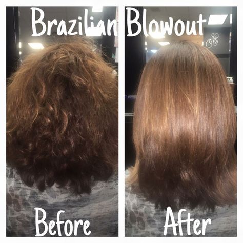 Brazilian Blowout before and after on medium length Brazilian Blowout Before And After, Brazilian Blowout, Blowout Hair, Relaxed Hair, Prom Hair, Medium Length, Cute Hairstyles, Curly Hair Styles, Hair Cuts