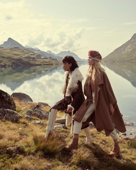 Free People Holiday ’19 Campaign by Andreas Ortner | Fashion Gone Rogue Mountain Look Outfit, Mountain Dress Outfit, Alps Outfit, Lydia Graham, Camilla Christensen, Mountain Fashion, Mountain Photoshoot, Free People Set, Shop Branding