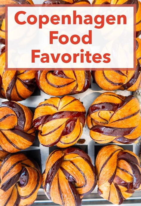 Pinterest image: photo of a pastrieswith caption reading "Copenhagen Food Favorites" Copenhagen Pastries, Copenhagen Food, Denmark Food, Danish Cuisine, Denmark Copenhagen, Danish Food, Food Favorites, Cheap Eats, Copenhagen Denmark