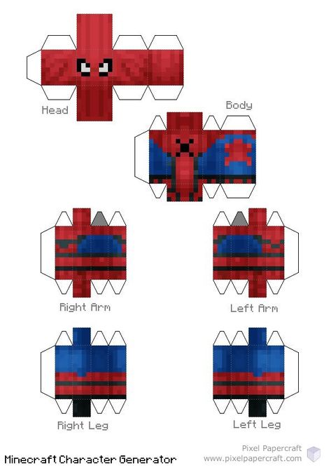 Minecraft Marvel, Papercraft Minecraft Skin, Minecraft Spider, Paper Toys Template, Papercraft Templates, Minecraft Crafts, Minecraft Skin, Paper Toys, Super Mario Bros