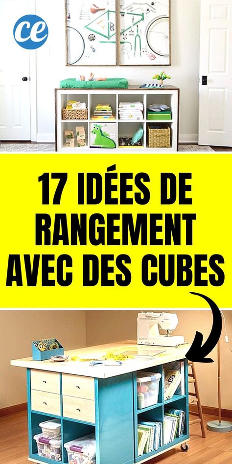 Vous cherchez des idées de rangement avec cubes ? Ces cubes de rangement qu'on trouve chez Ikea, Conforama, But sont une mine d'idée pour le rangement dans une chambre, un salon, une cuisine, un bureau. Ils sont faciles à utiliser, pratiques et pas chers. Cube Ikea, Etagere Cube, Novelty Sign, Cricut, Home Decor, Design, Home Décor